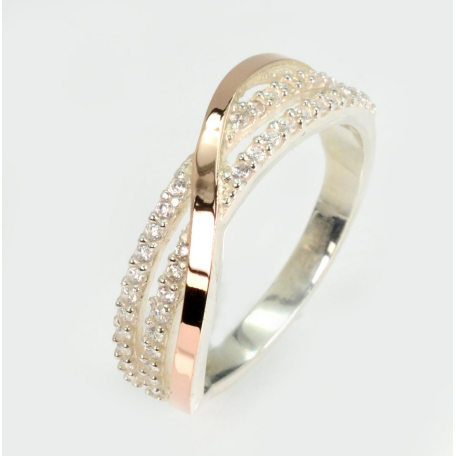 Серебряное кольцо с золотом