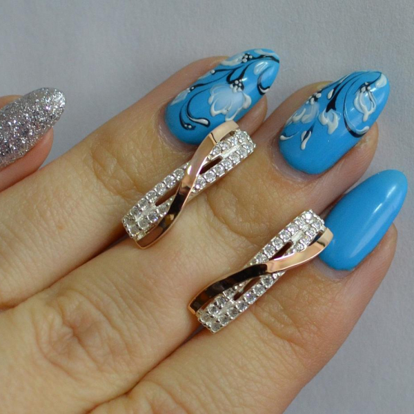 Срібні сережки з золотими накладками