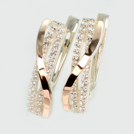 Срібні сережки з золотими накладками