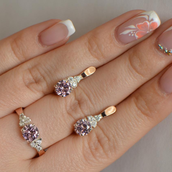 Серебряный гарнитур с золотом