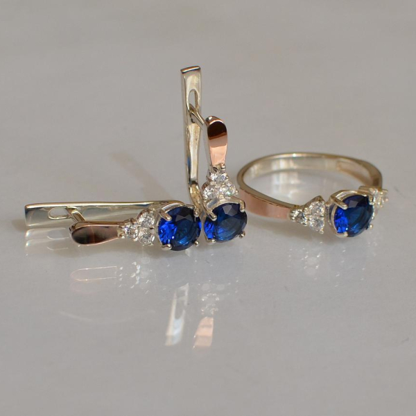 Серебряный гарнитур с золотом