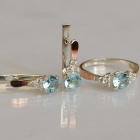 Серебряный гарнитур с золотом