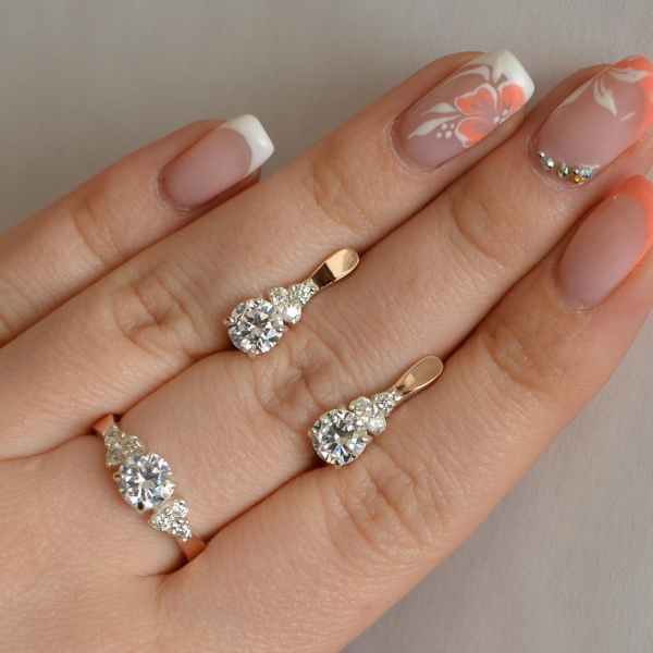 Серебряный гарнитур с золотом