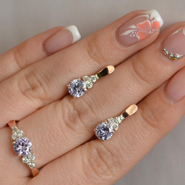 Серебряный гарнитур с золотом