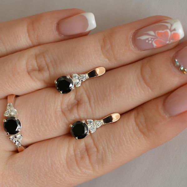 Серебряный гарнитур с золотом