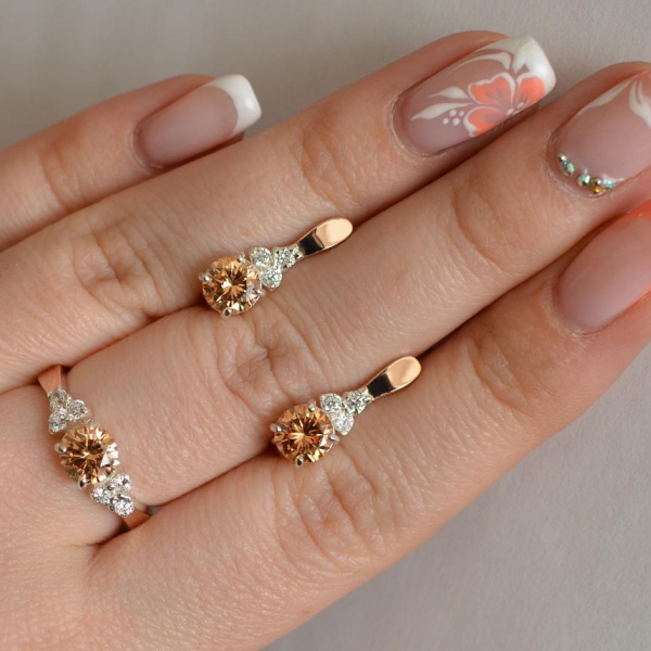 Серебряный гарнитур с золотом