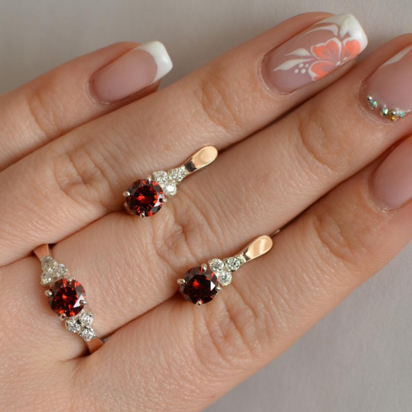 Серебряный гарнитур с золотом