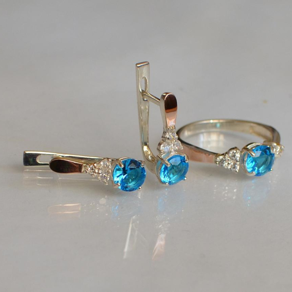 Серебряный гарнитур с золотом