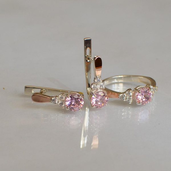 Серебряный гарнитур с золотом