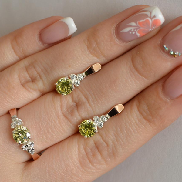 Серебряный гарнитур с золотом