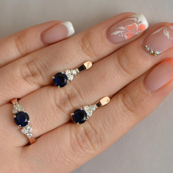 Серебряный гарнитур с золотом