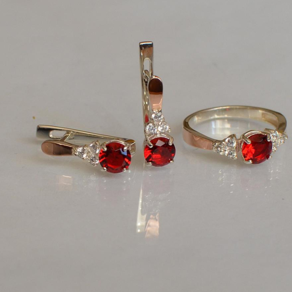 Серебряный гарнитур с золотом