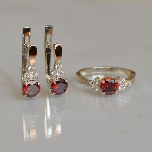 Серебряный гарнитур с золотом