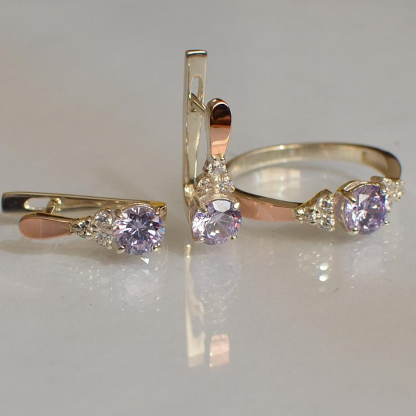 Серебряный гарнитур с золотом