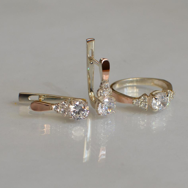 Серебряный гарнитур с золотом