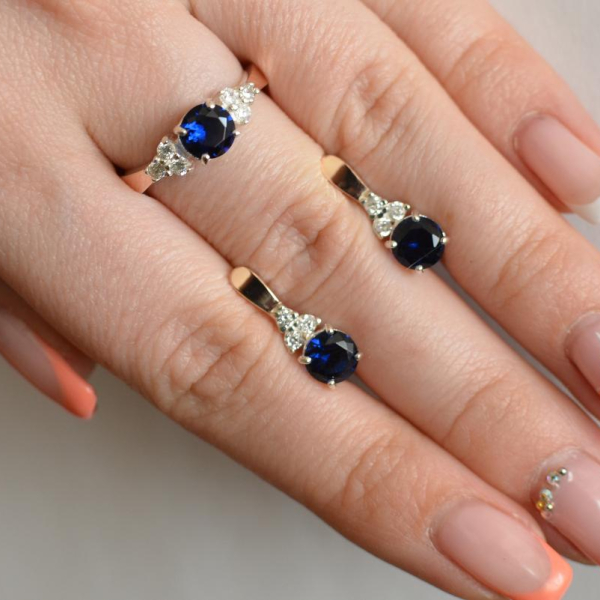 Серебряный гарнитур с золотом