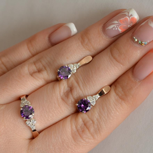 Серебряный гарнитур с золотом