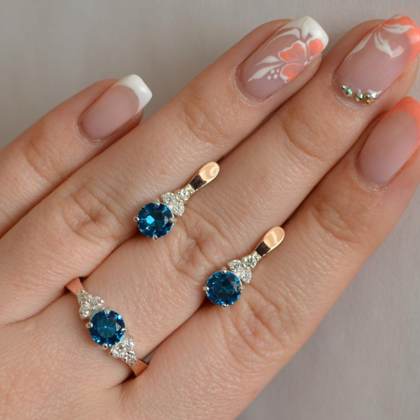 Серебряный гарнитур с золотом