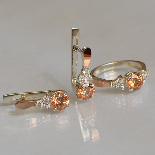 Серебряный гарнитур с золотом