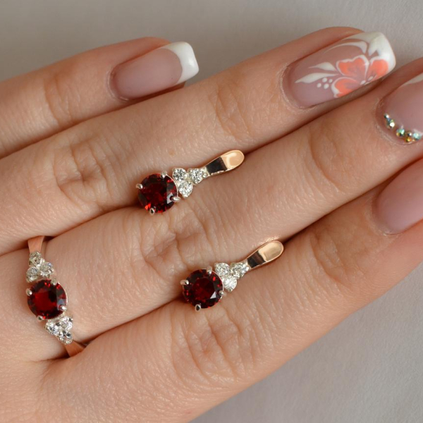 Серебряный гарнитур с золотом