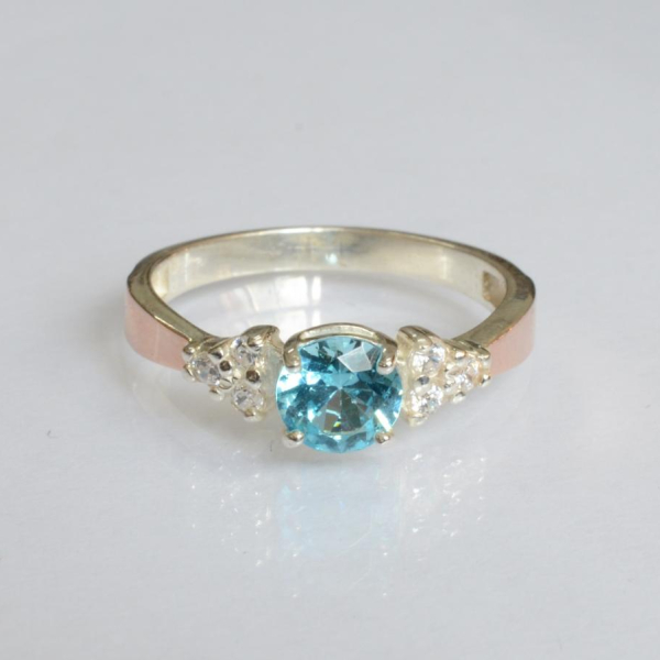 Срібна каблучка з золотом