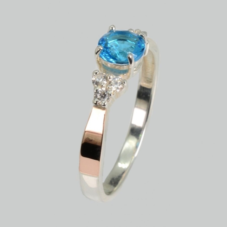 Срібна каблучка з золотом