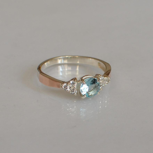 Срібна каблучка з золотом