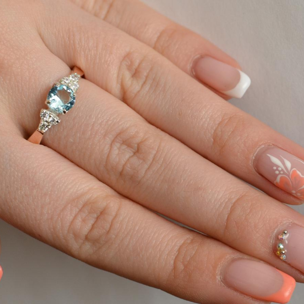 Срібна каблучка з золотом