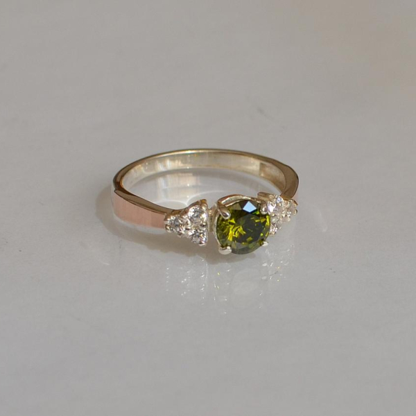 Срібна каблучка з золотом