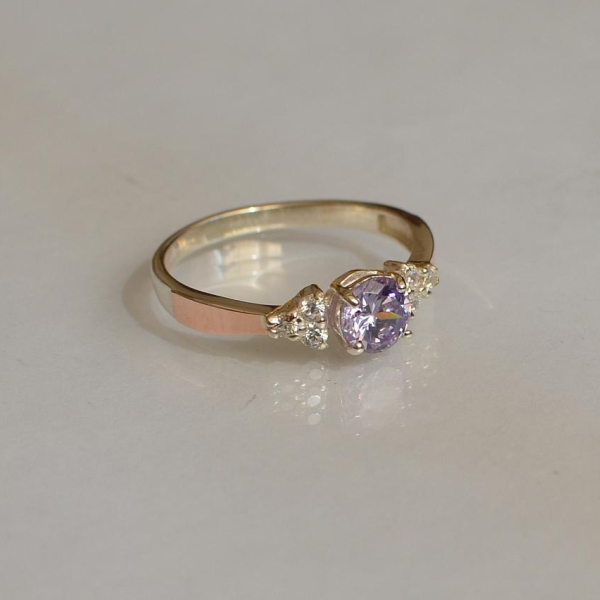 Срібна каблучка з золотом