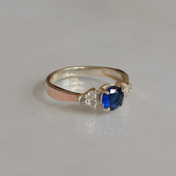 Срібна каблучка з золотом