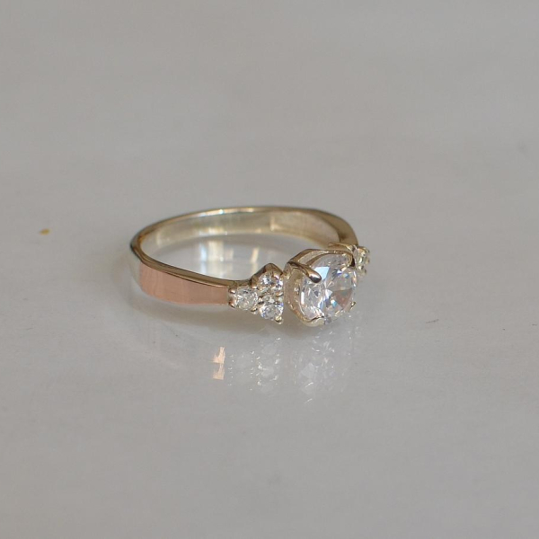 Срібна каблучка з золотом