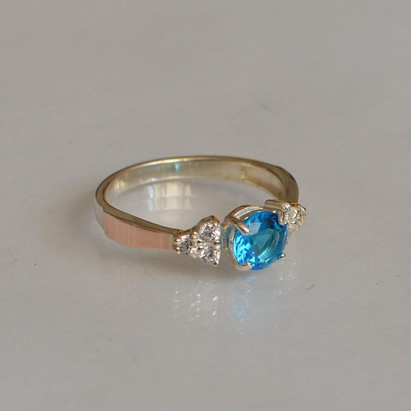 Срібна каблучка з золотом