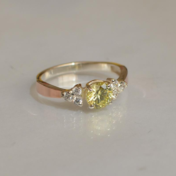 Срібна каблучка з золотом