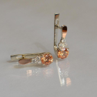 Срібні сережки з золотом