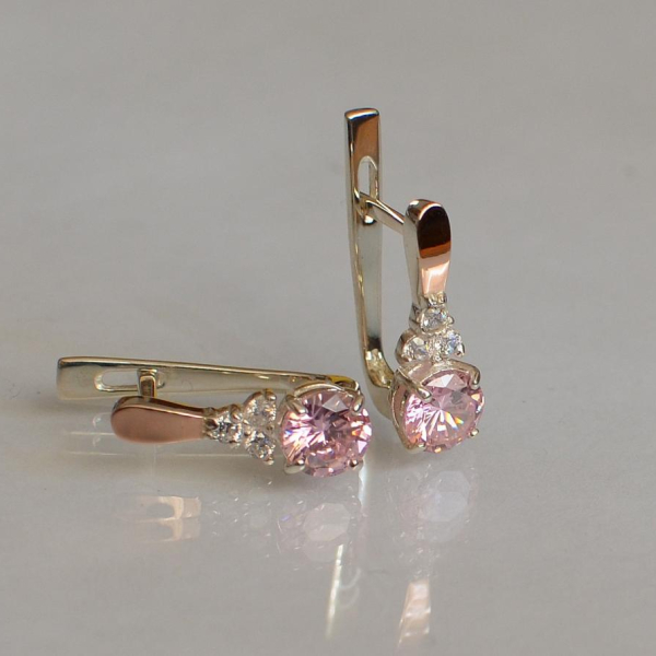 Срібні сережки з золотом