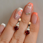 Срібні сережки з золотом