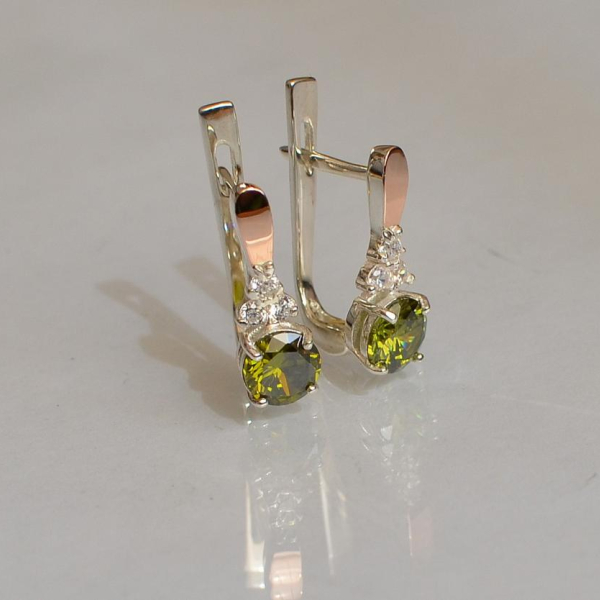 Срібні сережки з золотом