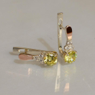 Срібні сережки з золотом