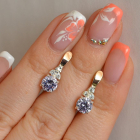 Срібні сережки з золотом