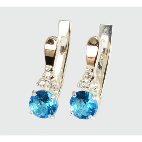 Серебряные серьги с золотом