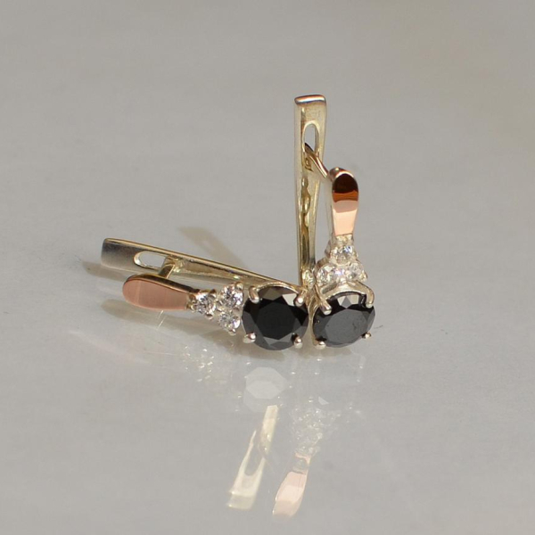 Срібні сережки з золотом