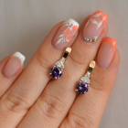 Срібні сережки з золотом