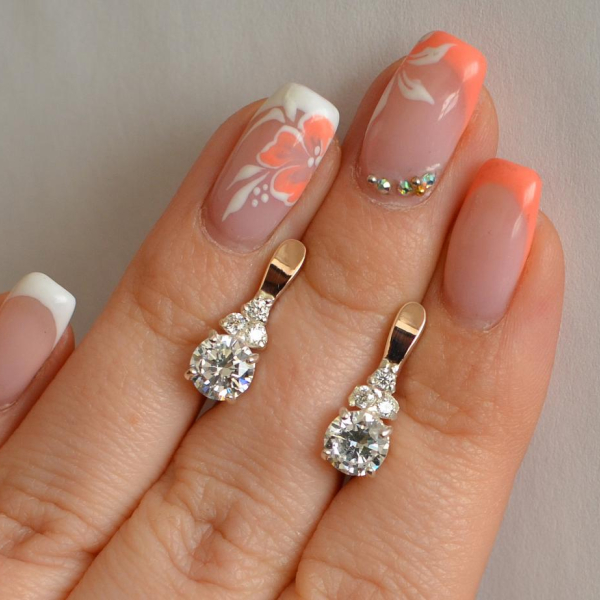 Срібні сережки з золотом