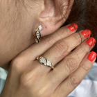 Срібний набір з золотими пластинами