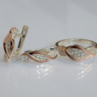 Срібний набір з золотими пластинами