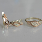 Срібний набір з золотими пластинами