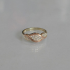 Срібне кільце з золотими пластинами