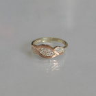 Срібне кільце з золотими пластинами