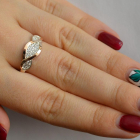 Срібне кільце з золотими пластинами